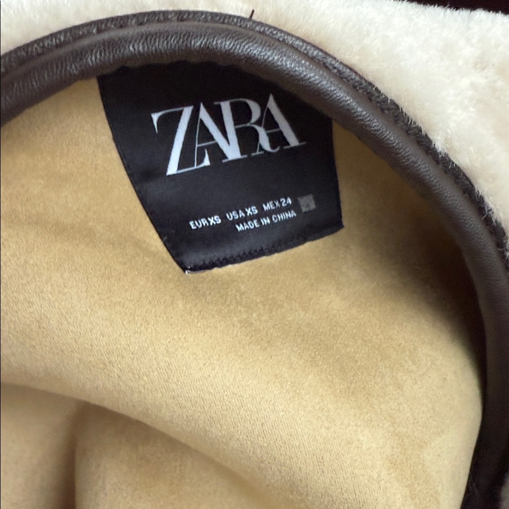 Zara Sherpa Toggle Coat SZ XS - Picture 4 of 4